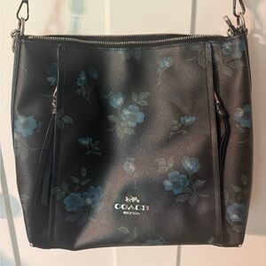 COACH Marlon Shoulder/Crossbody with Blue Floral Print